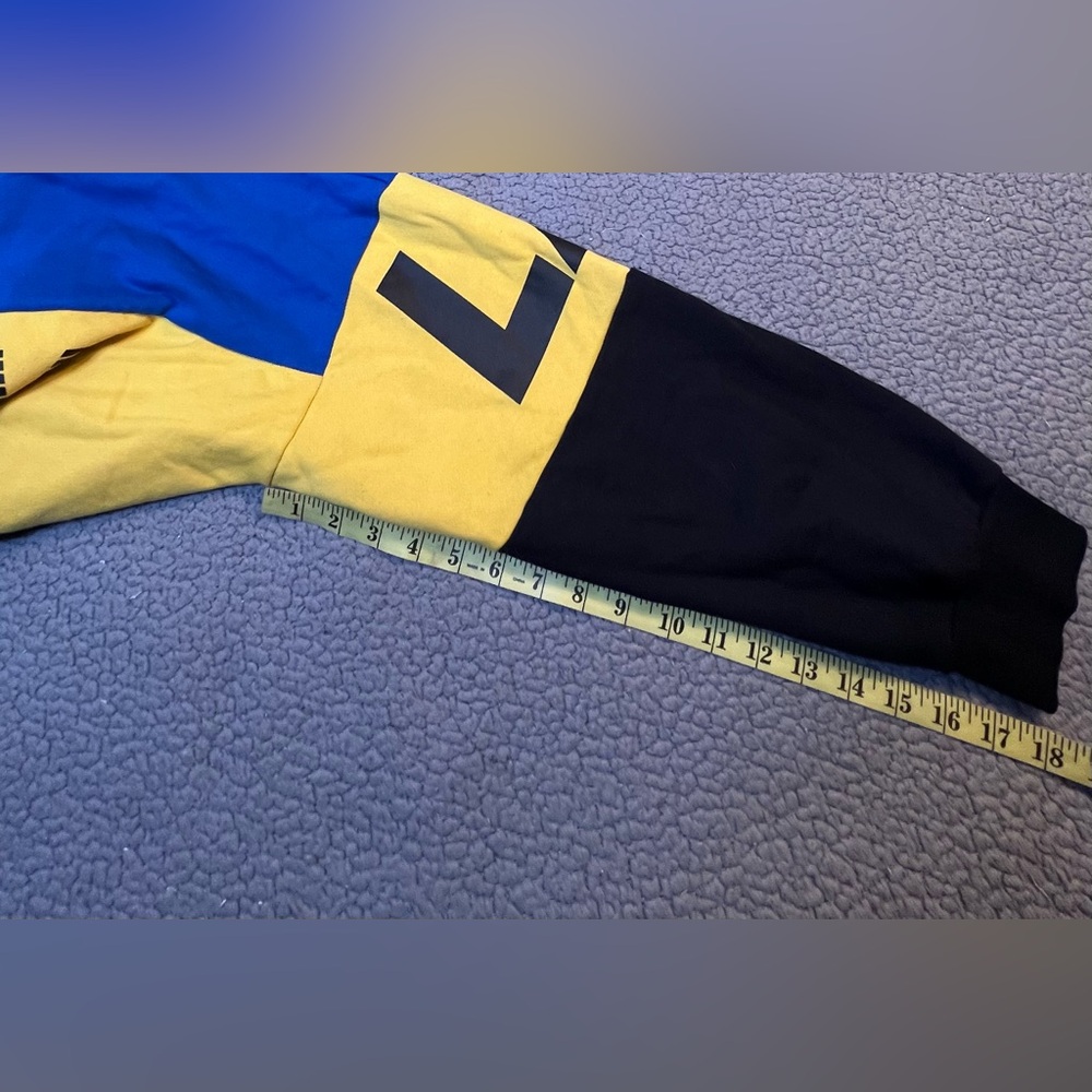 Juicy Couture Juice Pullover Hoodie Womens Size XL Blue And Yellow Oversized - Picture 5 of 13